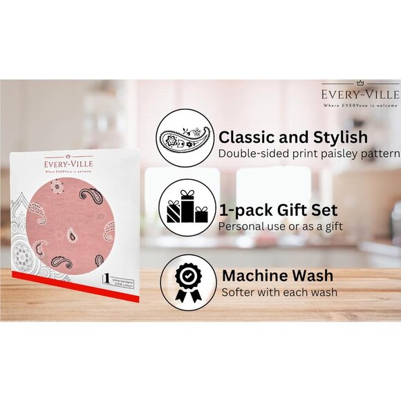 Women's Light Pink Cotton Bandana Large Cowgirl Handkerchief Headband Scarf - Picture 3 of 7